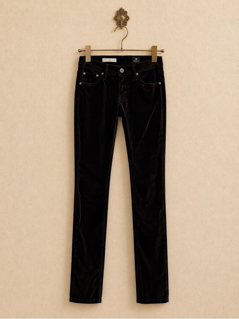 AG black velvet the legging super skinny pants 27R